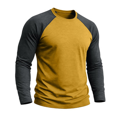 Contrast Raglan Henley Long Sleeve T-Shirt