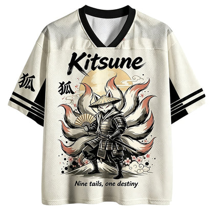 Kitsune Samurai V-Neck Mesh Jersey