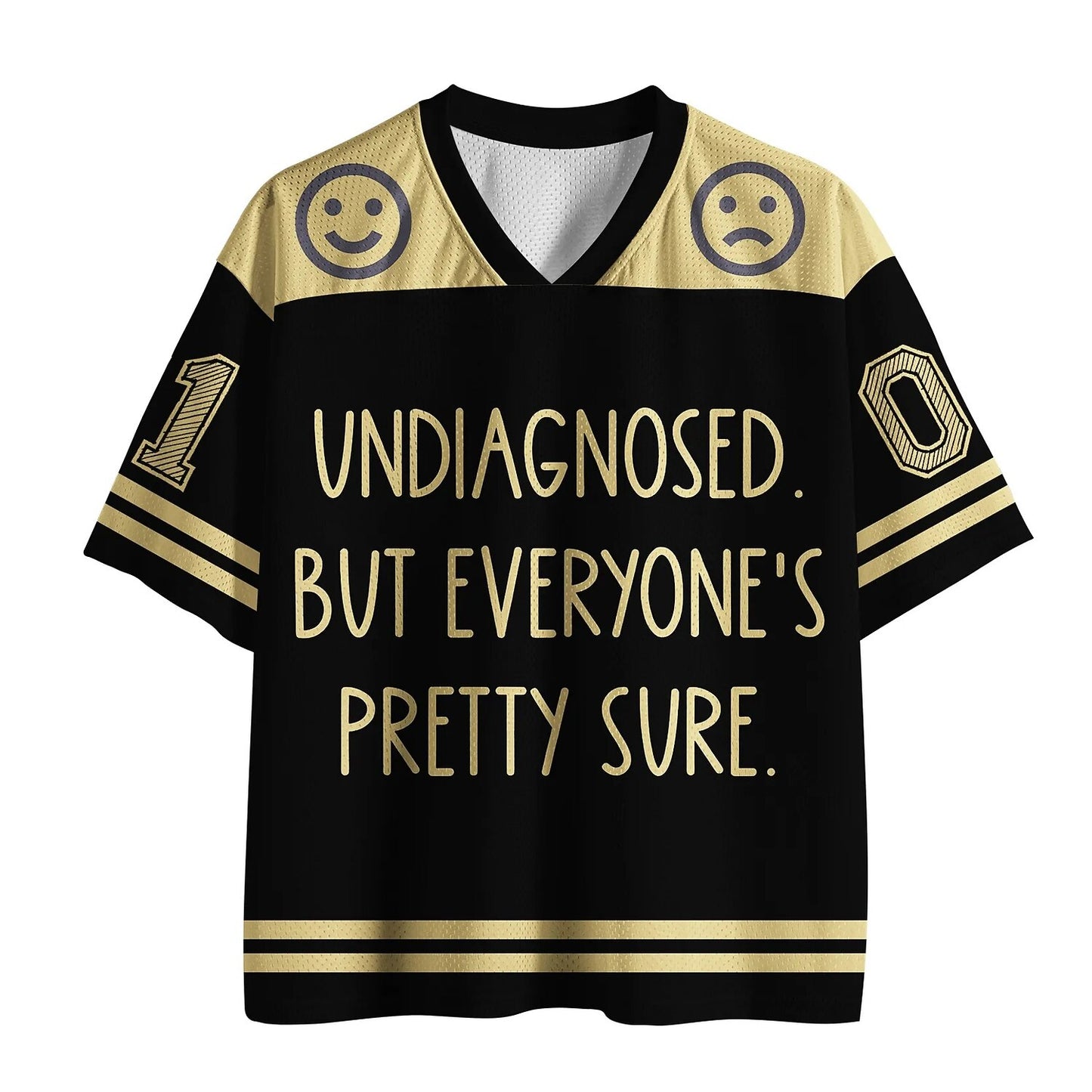 Men's Undiagnosed Quote Print Short Sleeve Funny Sports Jersey T-Shirt