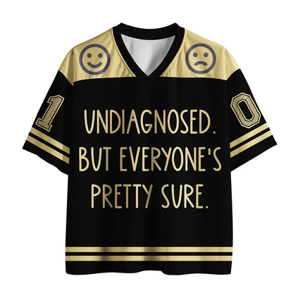 Men's Undiagnosed Quote Print Short Sleeve Funny Sports Jersey T-Shirt
