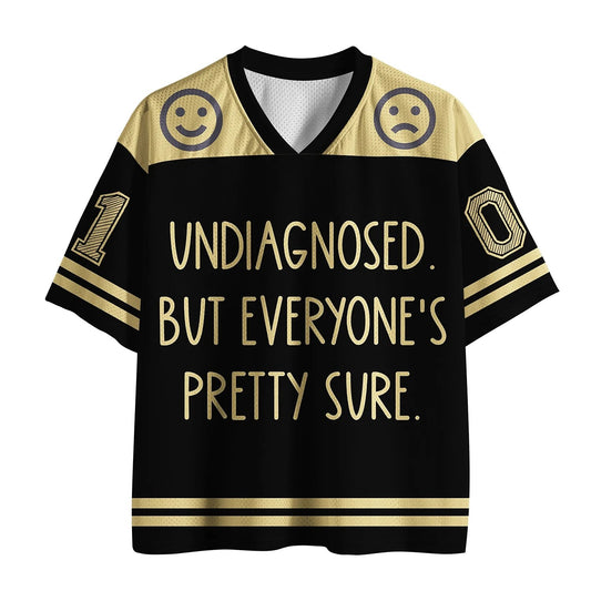 Men's Undiagnosed Quote Print Short Sleeve Funny Sports Jersey T-Shirt