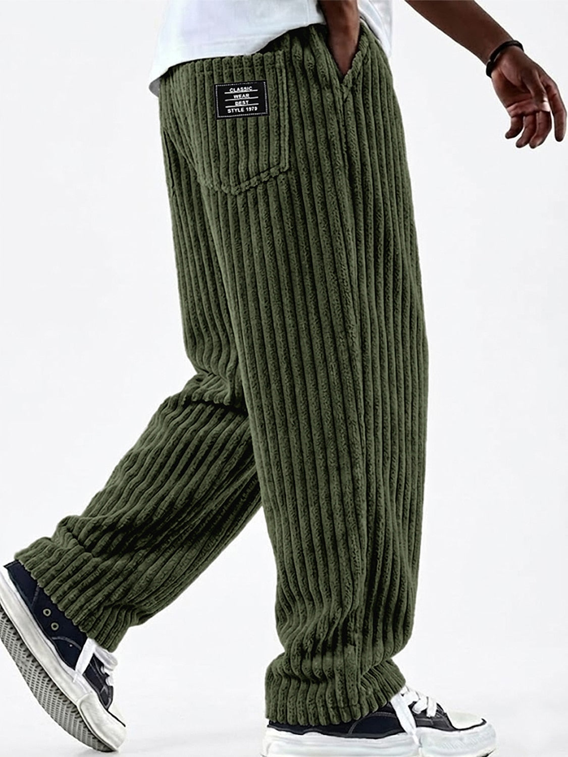 Wide Rib Drawstring Corduroy Pants