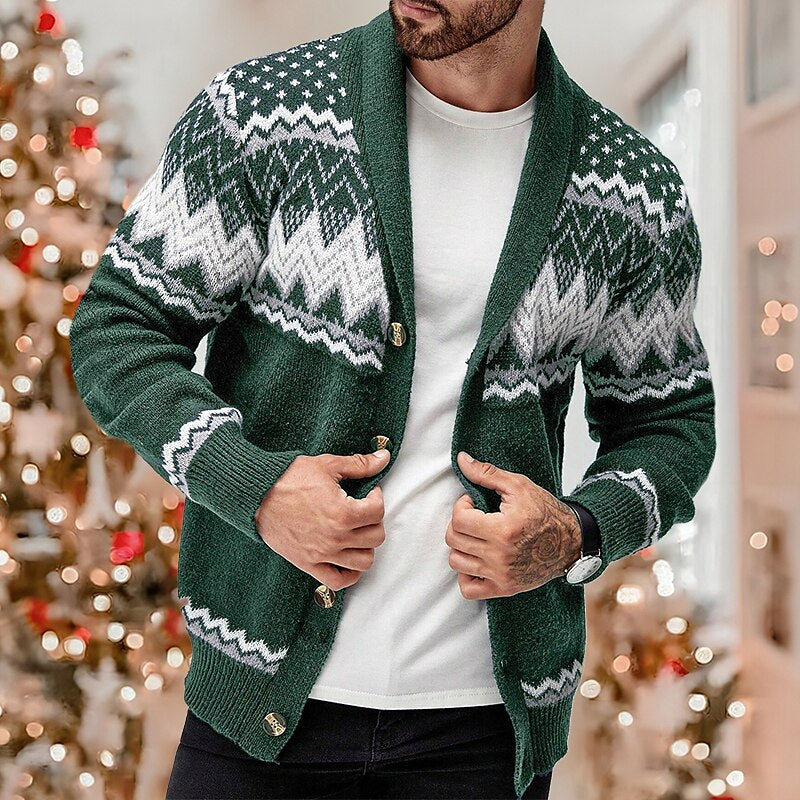 Zigzag Fair Isle Shawl Cardigan