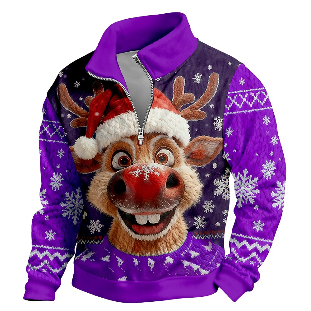 Red-Nose Reindeer Half-Zip Sweatshirt