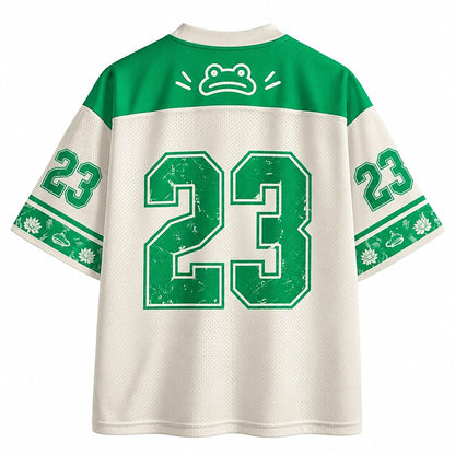 Men's Frog Number Graphic V-Neck Sports Jersey