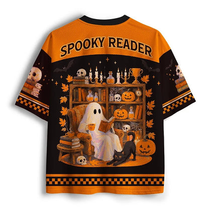 Men's Spooky Reader Graphic Mesh Football Jersey