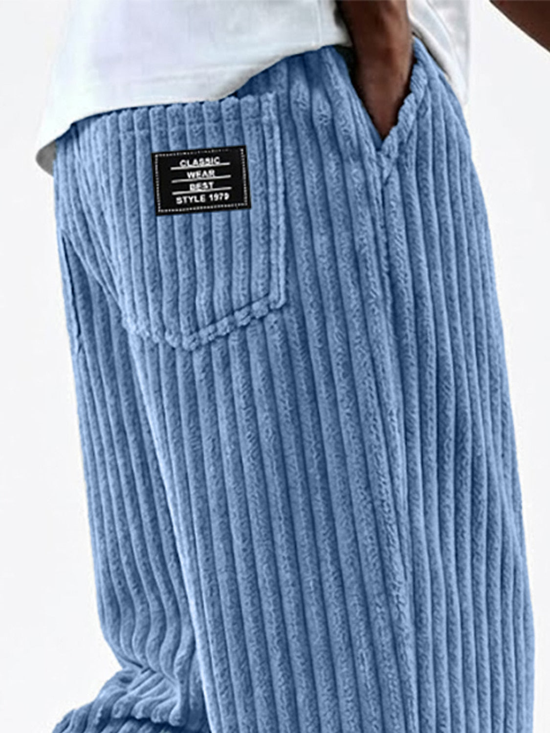 Wide Rib Drawstring Corduroy Pants