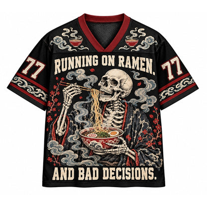 Running on Ramen Skeleton Number 77 Mesh Jersey