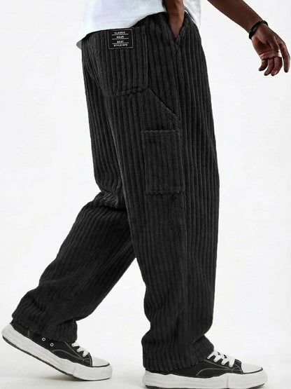 Corduroy Cargo Pocket Drawstring Pants