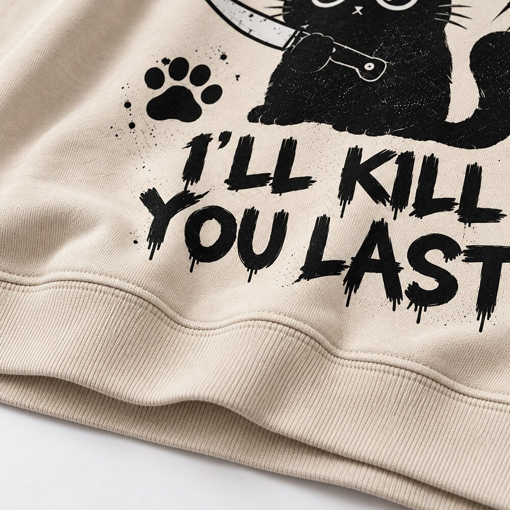 I Like You Knife Cat Crew Neck Sweatshirt
