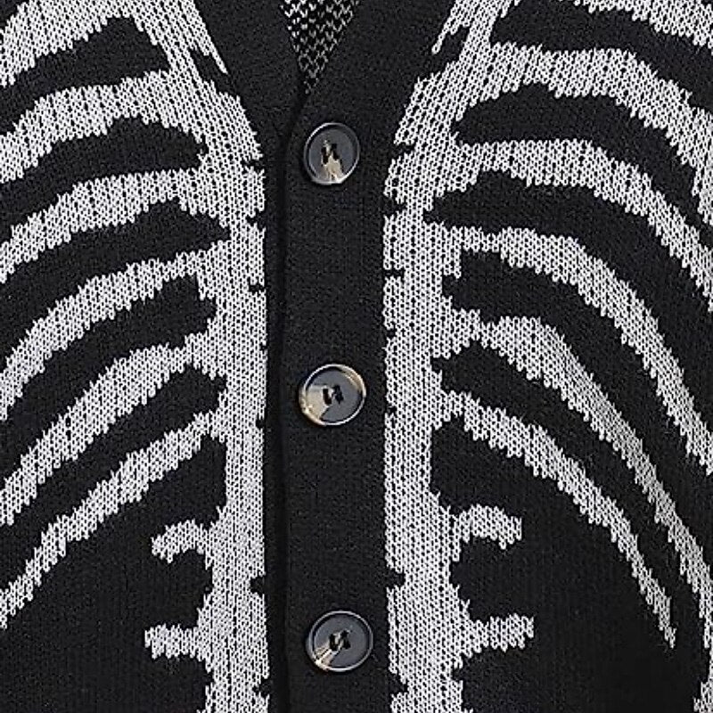 Skeleton Ribcage V-Neck Cardigan