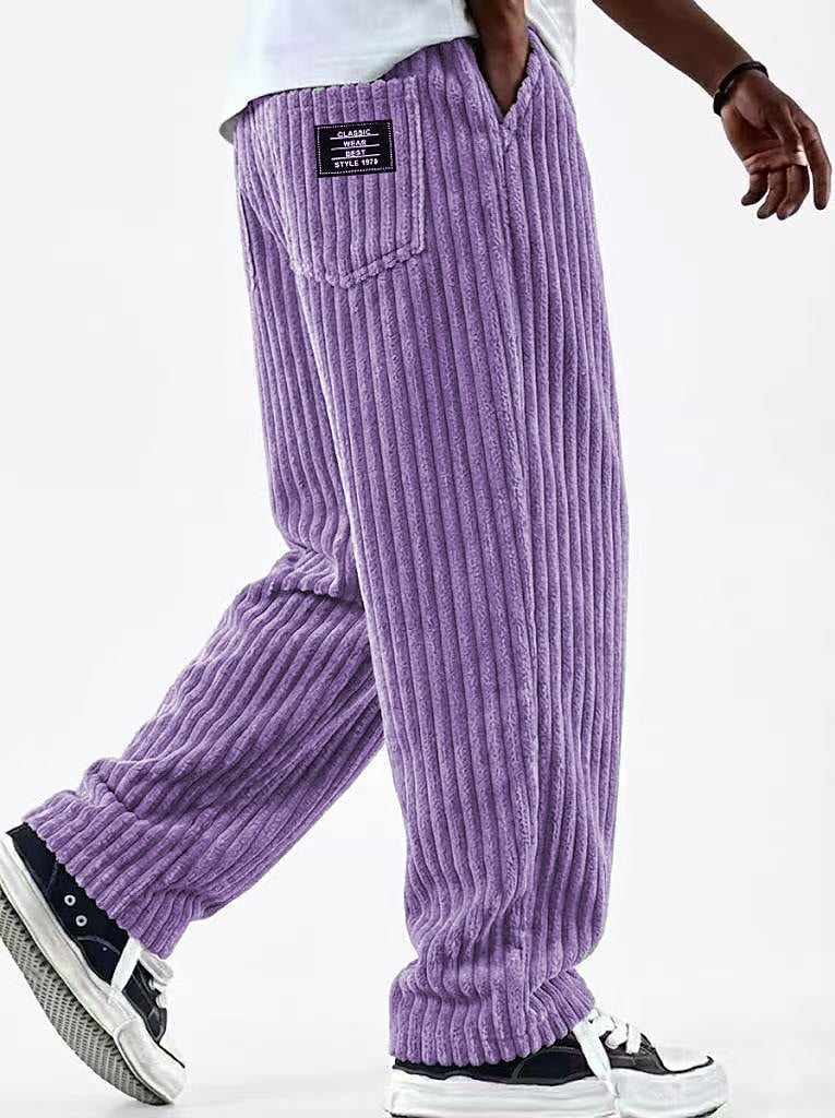 Corduroy Drawstring Wide Leg Pants