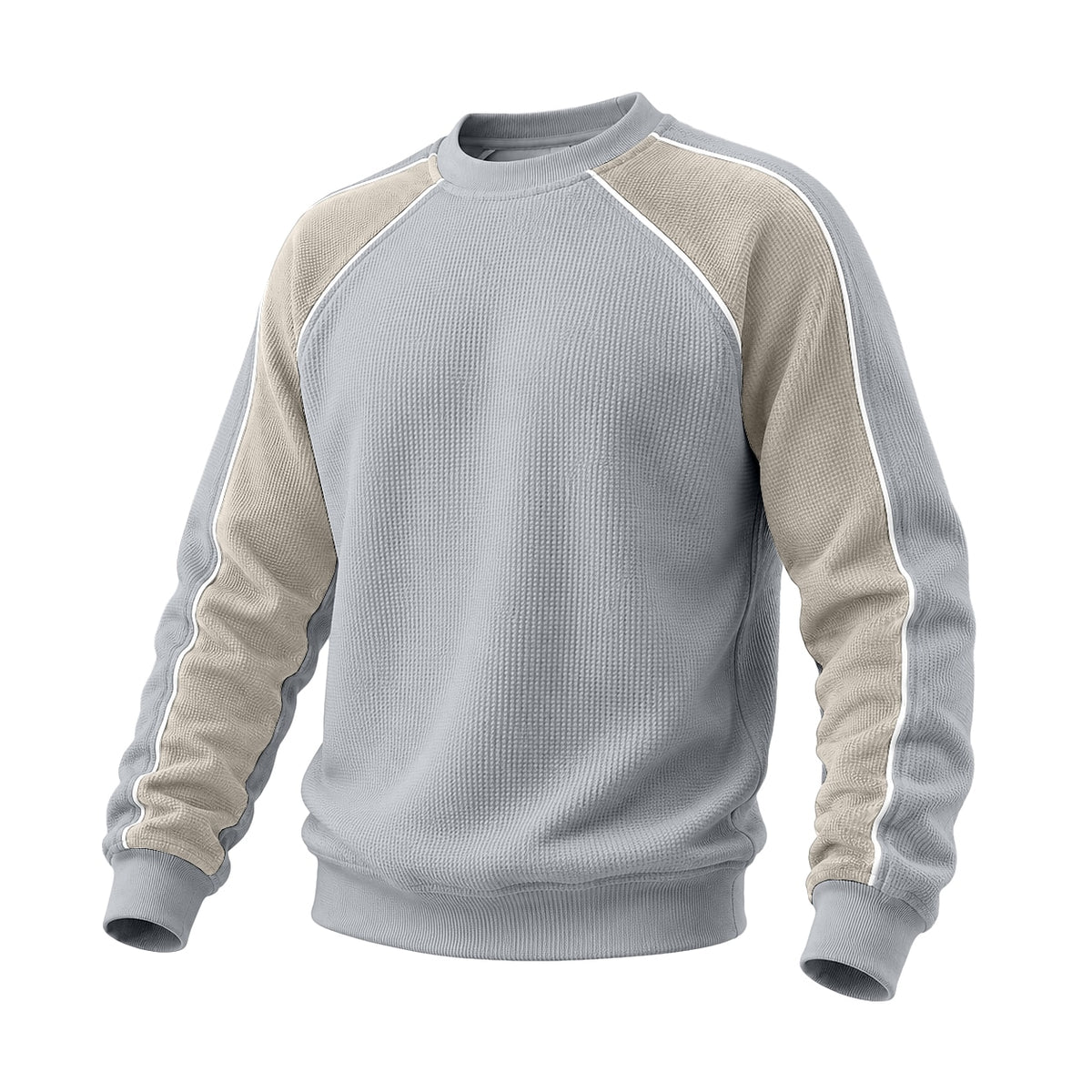 Raglan Waffle Crew Neck Sweatshirt