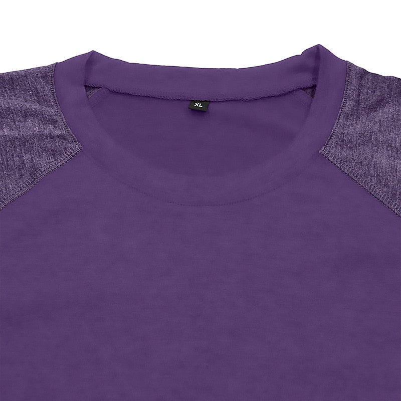 Contrast Raglan Henley Long Sleeve T-Shirt