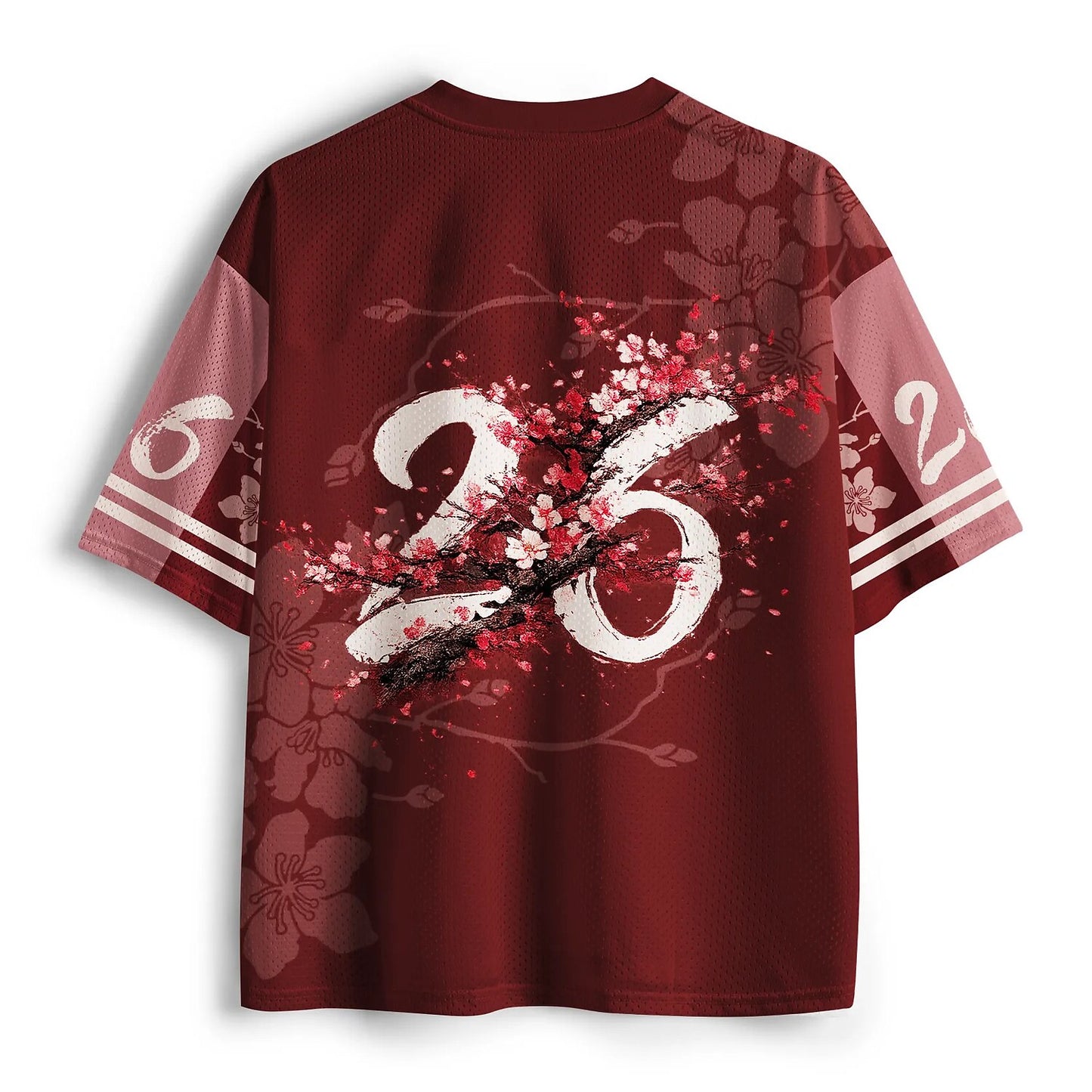 Men's Red Football Number Graphic Print Short Sleeve Sports Jersey T-Shirt
