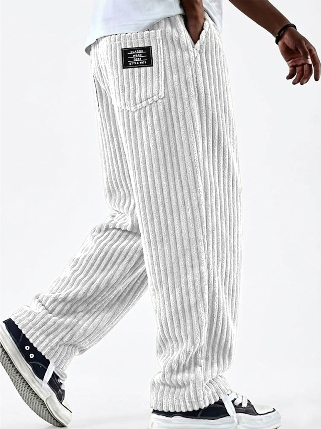 Wide Rib Drawstring Corduroy Pants
