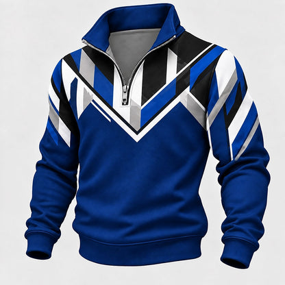 Chevron Stripe Half-Zip Sweatshirt