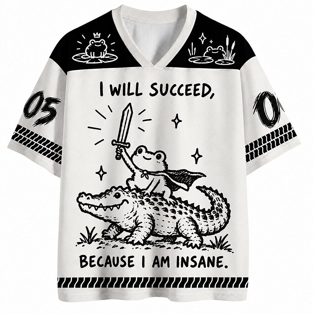 Men's Frog Number Graphic V-Neck Sports Jersey