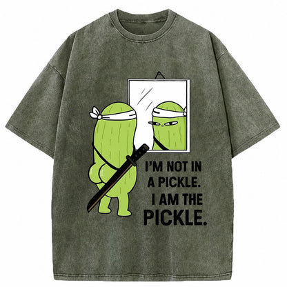 Japanese Style Pickle Katana Washed T-Shirt