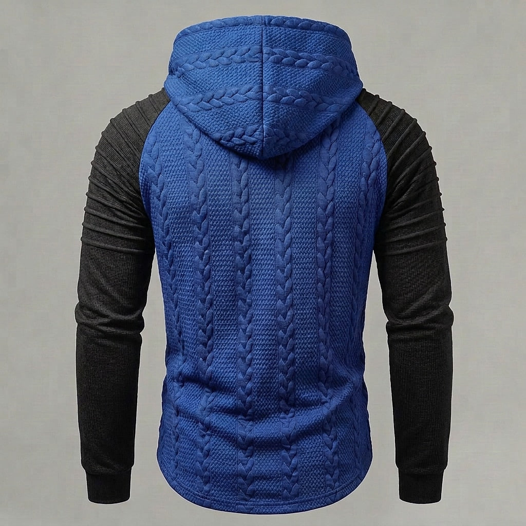 Cable Knit Lace-Up Hoodie