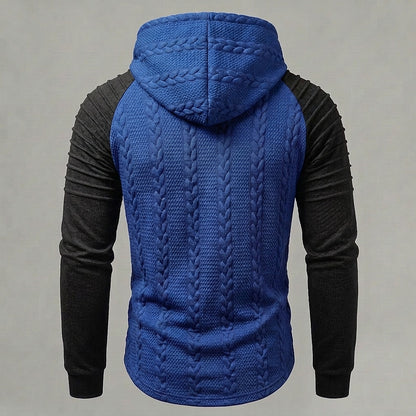 Cable Knit Lace-Up Hoodie