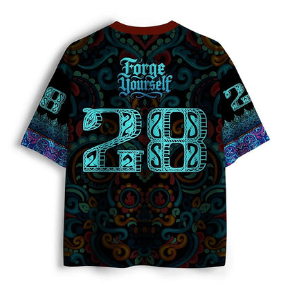 Men's Black Tiger Number Graphic Print Short Sleeve Sports Jersey T-Shirt