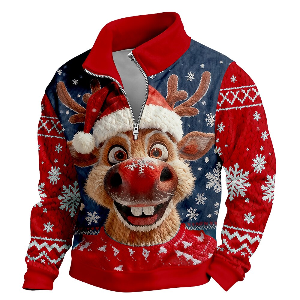 Red-Nose Reindeer Half-Zip Sweatshirt