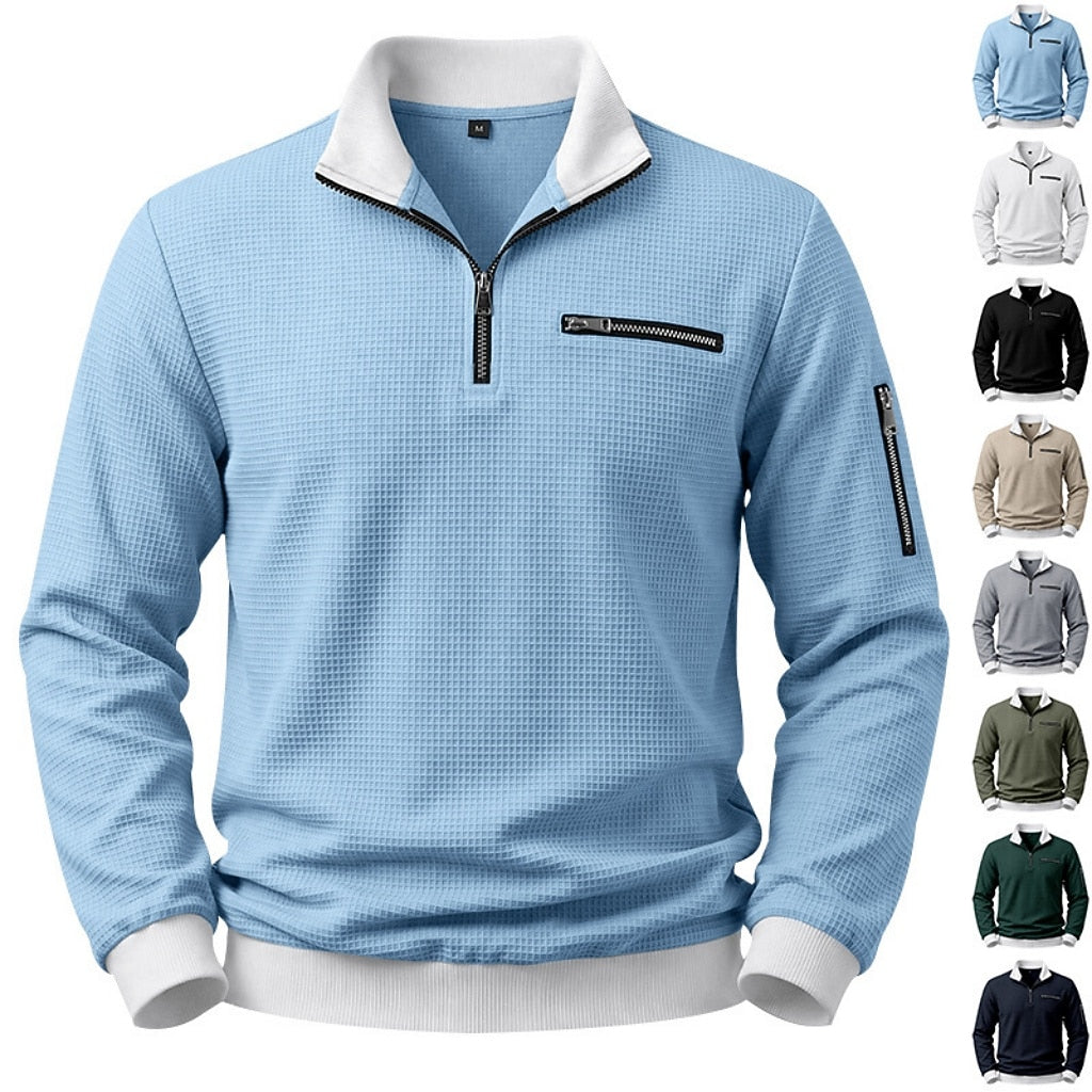 Utility Zip Pocket Waffle Polo