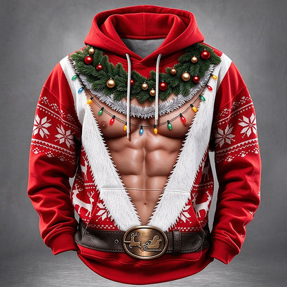Muscle Santa Garland Hoodie