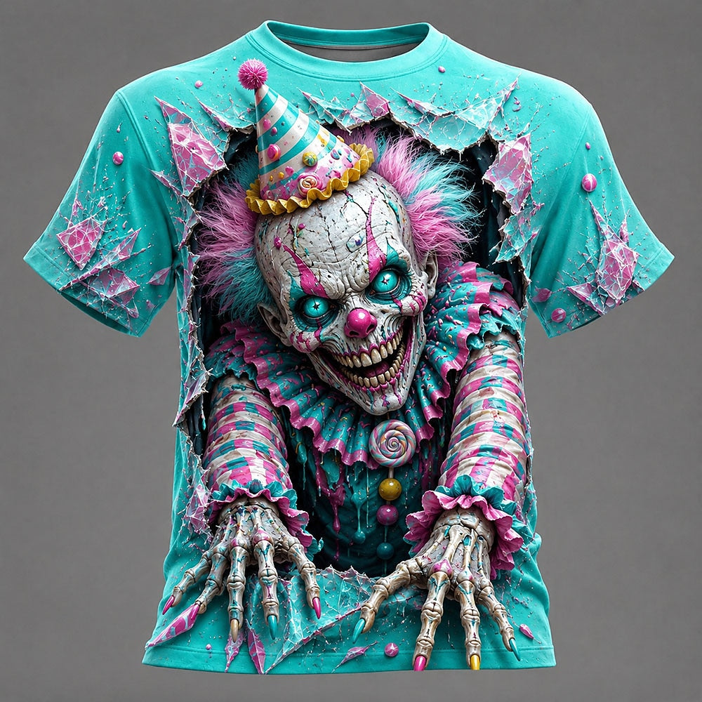 Halloween Men's Creepy Clown Carnival Graphic T-Shirt