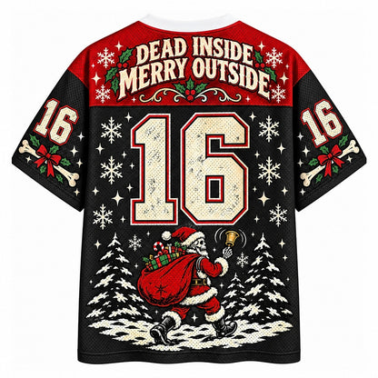 Skeleton Santa Christmas Mesh Jersey