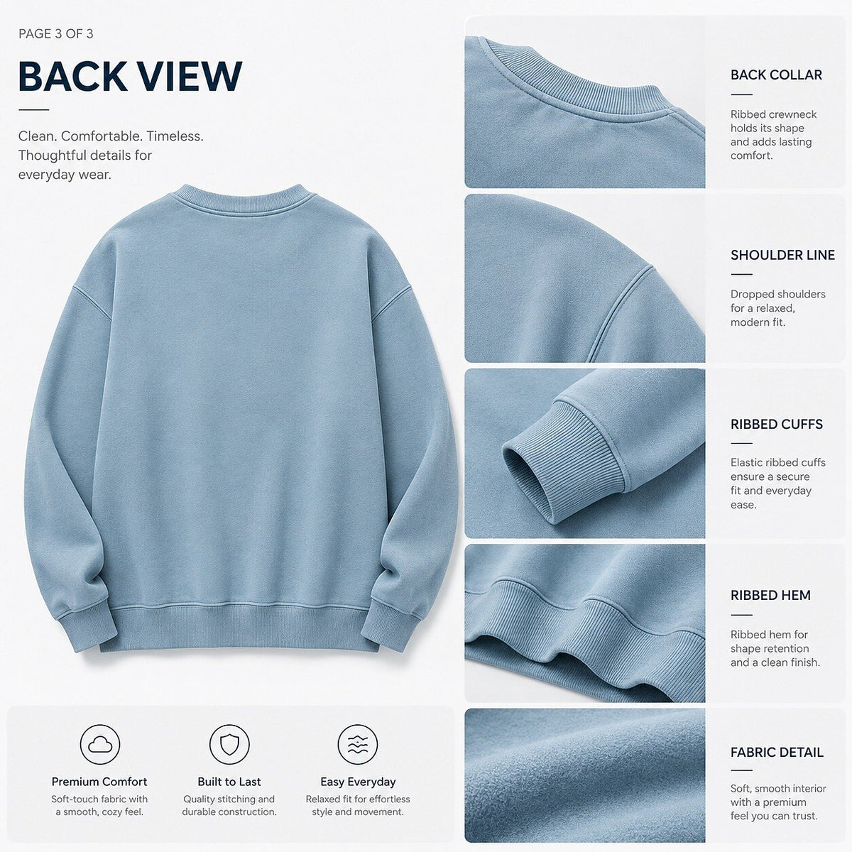 V-Stitch Crew Neck Sweatshirt