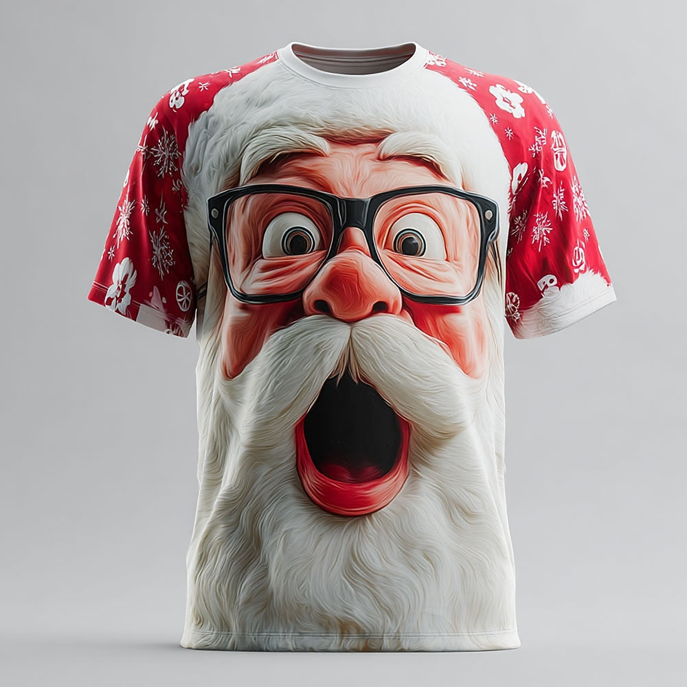 Wide-Eyed Santa Glasses T-Shirt