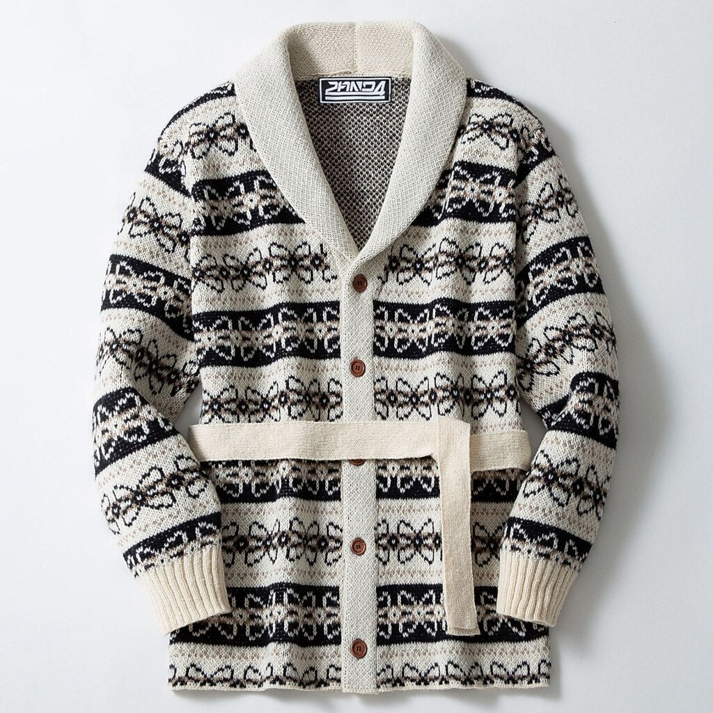Belted Knotwork Shawl Cardigan