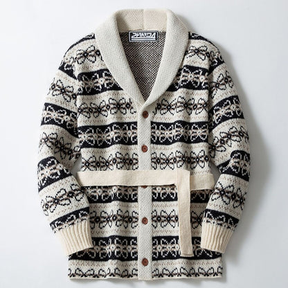 Belted Knotwork Shawl Cardigan