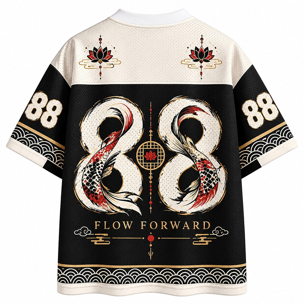 Moonlit Koi and Lotus Mesh Jersey