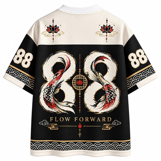 Moonlit Koi and Lotus Mesh Jersey