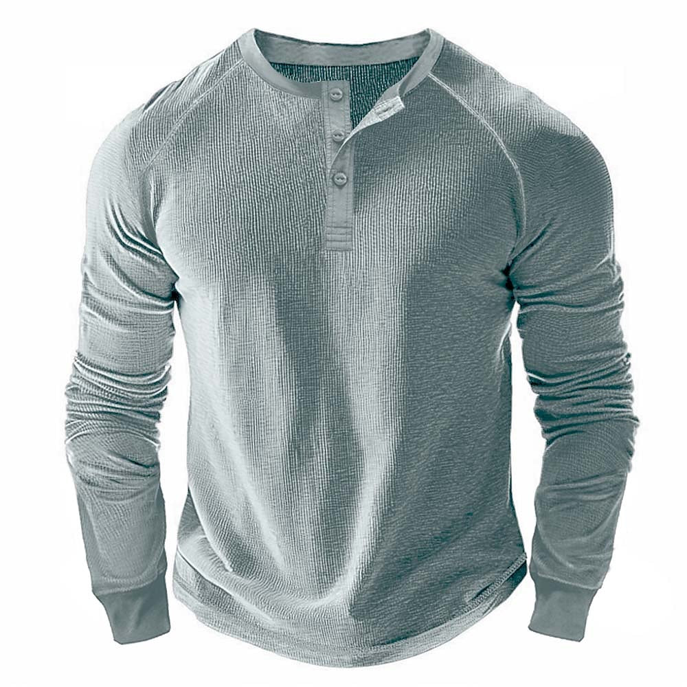 Classic Raglan Waffle Henley Shirt