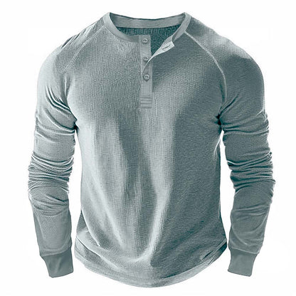 Classic Raglan Waffle Henley Shirt