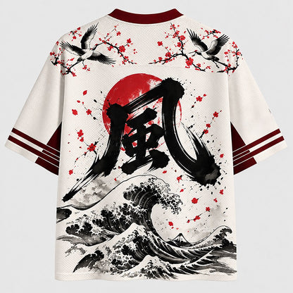 Men's Ocean Graphic V-Neck Sports Jersey