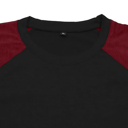 Contrast Raglan Henley Long Sleeve T-Shirt