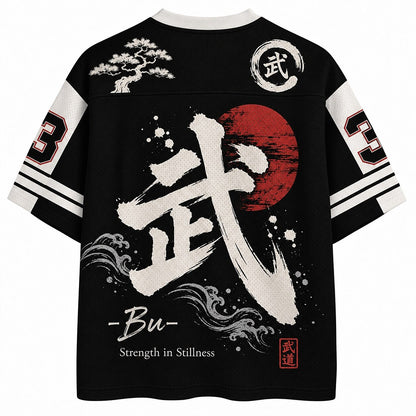 Men's Kanji Graphic V-Neck Sports Jersey