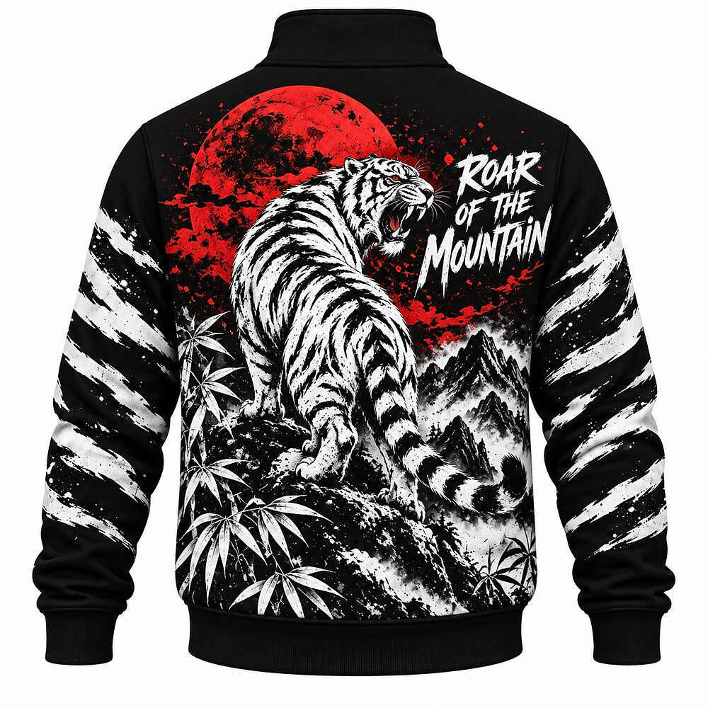 Red Moon Roaring Tiger Half-Zip Sweatshirt