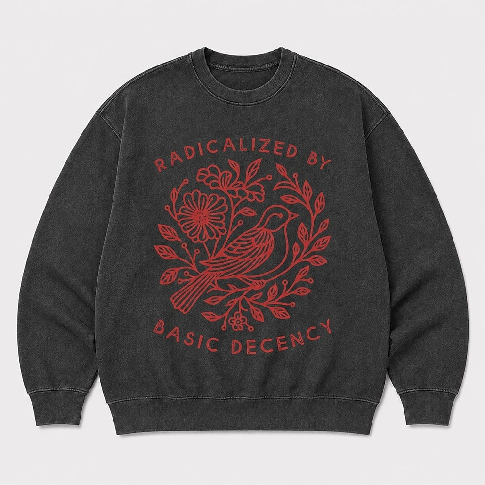 Men's Radicalized Graphic Washed Crew Neck Sweatshirt