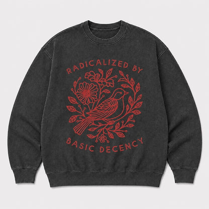 Men's Radicalized Graphic Washed Crew Neck Sweatshirt