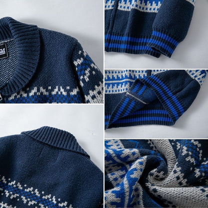 Nordic Band Shawl Zip Cardigan