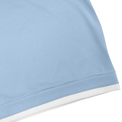 Raglan Color Block Waffle Quarter-Zip Polo