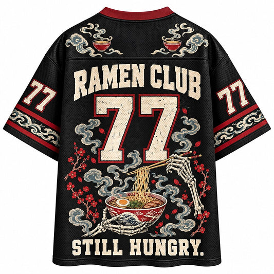 Running on Ramen Skeleton Number 77 Mesh Jersey