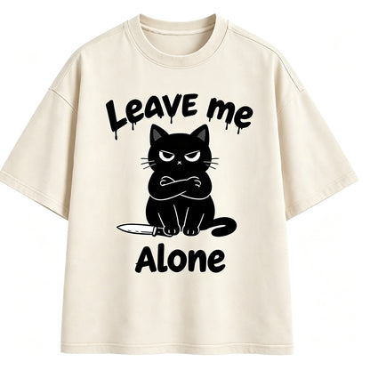 Leave Me Alone Knife Cat Washed T-Shirt