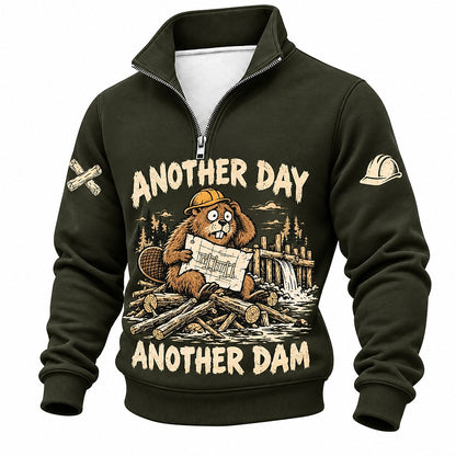 Another Day Another Dam Beaver Half-Zip Sweatshirt